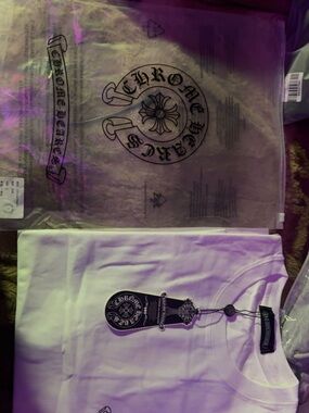 Chrome Hearts White Tee with Black Graphic Emblem